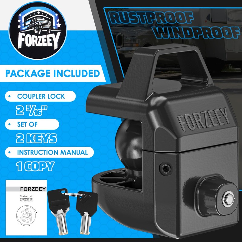 FORZEEY Trailer Lock only for 2-5/16" Ball Coupler Heavy Duty