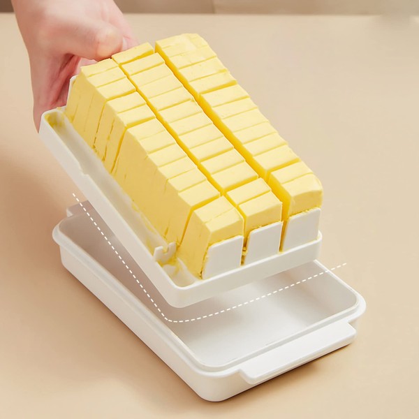 PESUMA Butter Dish with Lid for Countertop, Plastic Butter Container