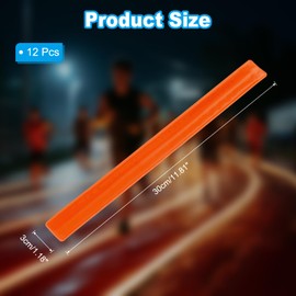 PATIKIL Reflective Slap Bands, 12 Pcs Reflector Band Snap Bracelet Armbands High Visibility Safety Reflectors Wrist Strap Strips for Night Jogging Cycling Running Hiking, Orange