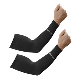 Slimcell Pro Arm Sleeves Sports UV Protection Unisex Volleyball Arm Sleeves for Women Cycling Arm Sleeve Padel Cuff Running Cuffs Made in Italy, black
