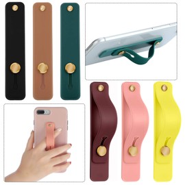 Weewooday 6 Pieces Phone Grip Holder Cell Phone Grip Strap Telescopic Phone Finger Strap Stand Universal Finger Kickstand for Most Smartphones (Retro Colors)