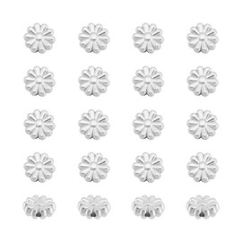 UNICRAFTALE 20Pcs Flower Spacer Beads Stainless Steel Beads 8.5mm Mini Snowflake Loose Beads Metal Beads Granulated Beads Finding for DIY Bracelet Necklace Earring Jewelry Making