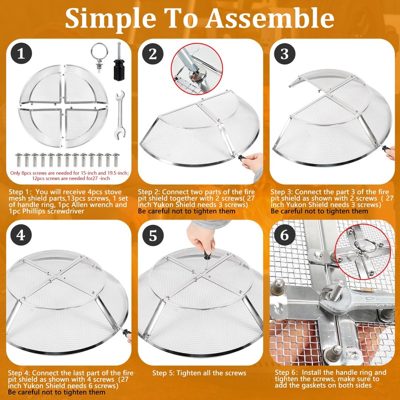 Fire Pit Spark Screen for Solo Stove Bonfire Shield 19.5inch,Stainless