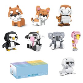Koala, Sea Lion, Flamingo, Cow, Penguin, Owl, Corgi, Shiba Inu Brick Set 8pcs Animal Building Blocks Set, Animal Model
