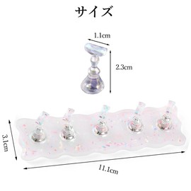 ISHR Magnetic Tip Stand, Set of 5, Magnetic Tip Stand, Nail Tip Stand, Wave Pattern, Nail Practice, Acrylic Manicure Tools, Nail Supplies