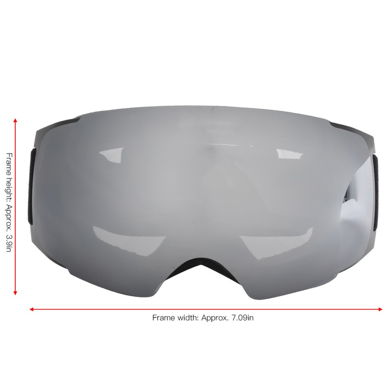 Outdoor Magnet Double Layer Antifog Skiing Goggles for Climbing Snowboardingsilver