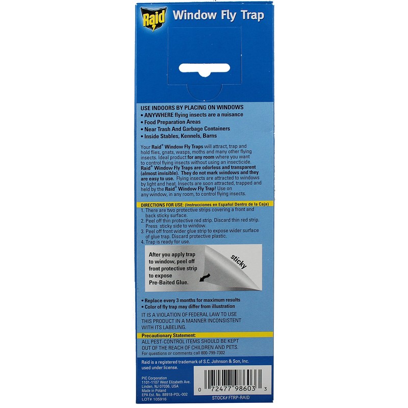 Raid Window Fly Traps, 4 Traps