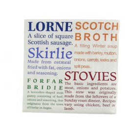 Glen Appin Of Scotland Scottish Food Delicacies 3 Ply Paper Napkins