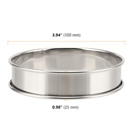 SEUNMUK 8 Pcs 10 cm Crumpet Rings, Stainless Steel Cooking Muffin Rings, Non Stick Double Rolled Tart Ring for Cookie Pancake Egg Muffin Baking Kitchen