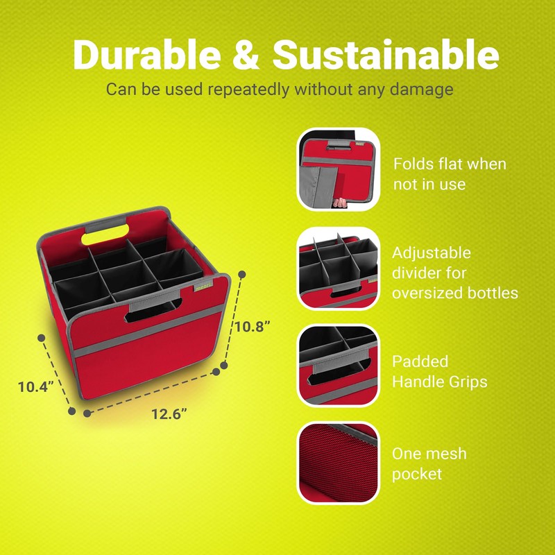 meori 9-Bottle Wine Carrier | Hibiscus Red Solid (B100341)