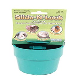 Ware Manufacturing Plastic Slide-N-Lock Crock Pet Bowl for Small Pets, 10 Ounce - Assorted Colors