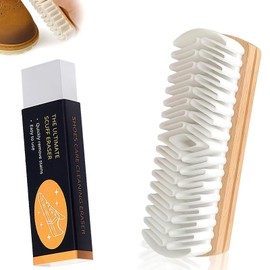Suede & Nubuck Cleaning Kit by Hard-Wearing Crepe Brush with A Cleaning Eraser,Natural Crepe Wood Brush for Cleaning Shoes, Shoes, Boots, Bags, Clothes and sofasDecontamination Brush