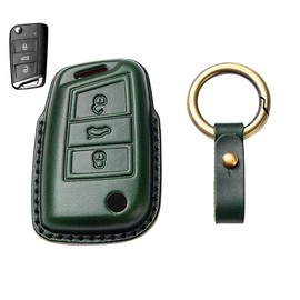 Key Case for Volkswagen, Smart Key Case, Key Cover, Designed for Volkswagen GZ Keychain, Fits VW Golf, Polo, Passat, Jetta, etc, green