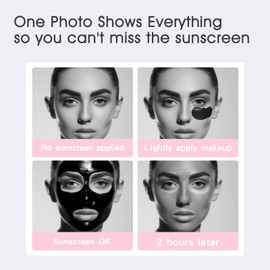 ToolVigyrx Rechargebale LED Makeup Mirror with Digital Display, Adjustable Brightness and 3 Color Light, Skincare Testing Functions, Sunscreen Application Guide