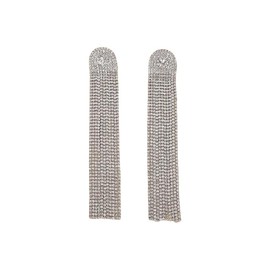 Rhinestone Tassel Sparkly Long Fringe Crystal Chandelier Dangle Drop Earring Wedding Party Prom Jewelry Earrings for Women and Girls (PLATINUM, One size)