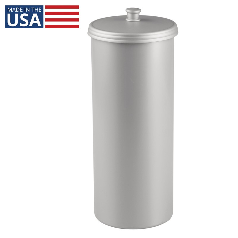 iDesign Freestanding Bathroom Toilet Paper Storage Holder with Lid for