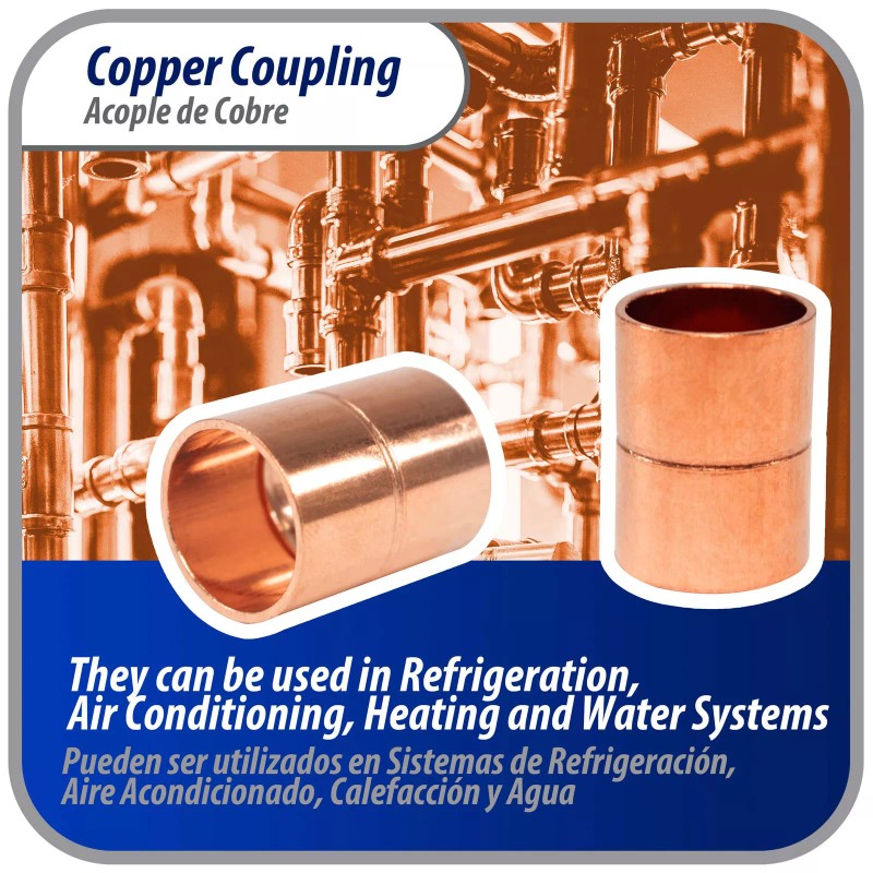 Appli Parts AP-A012 1/2 in Wrot Copper Coupling fitting CxC