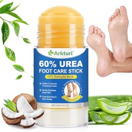 Urea Foot Cream 60% with 2% Salicylic Acid - Foot Balm Stick Against Cracked Heels, Calluses & Dry Skin - Moisturises, Softens & Smooths It - Practical Care Stick for On the Go