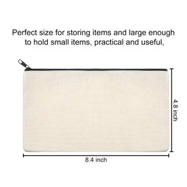 Canvas Zipper Pouch Bags Canvas Makeup Bags Pencil Case DIY Craft Bags Cosmetic Pouch for Travel DIY Craft School, Multi-Color (10 Pieces)