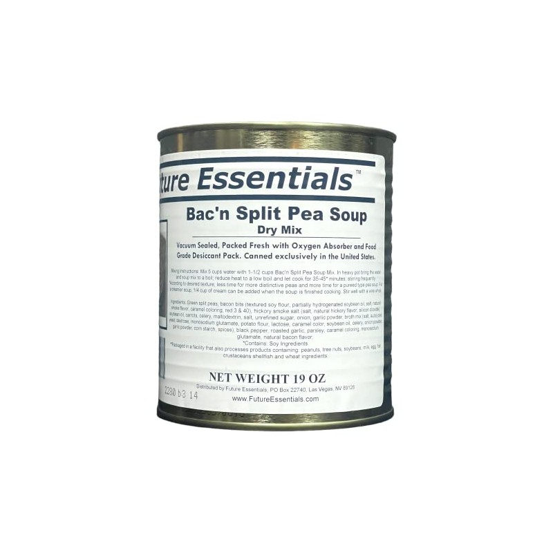 1 Can of Future Essentials Canned Bacon Split Pea Soup