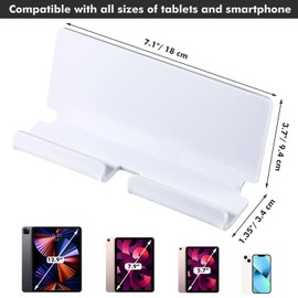 Kamehame Tablet Wall Mount Stand Acrylic Tablet Holder for Tablet Smartphones eReader, White