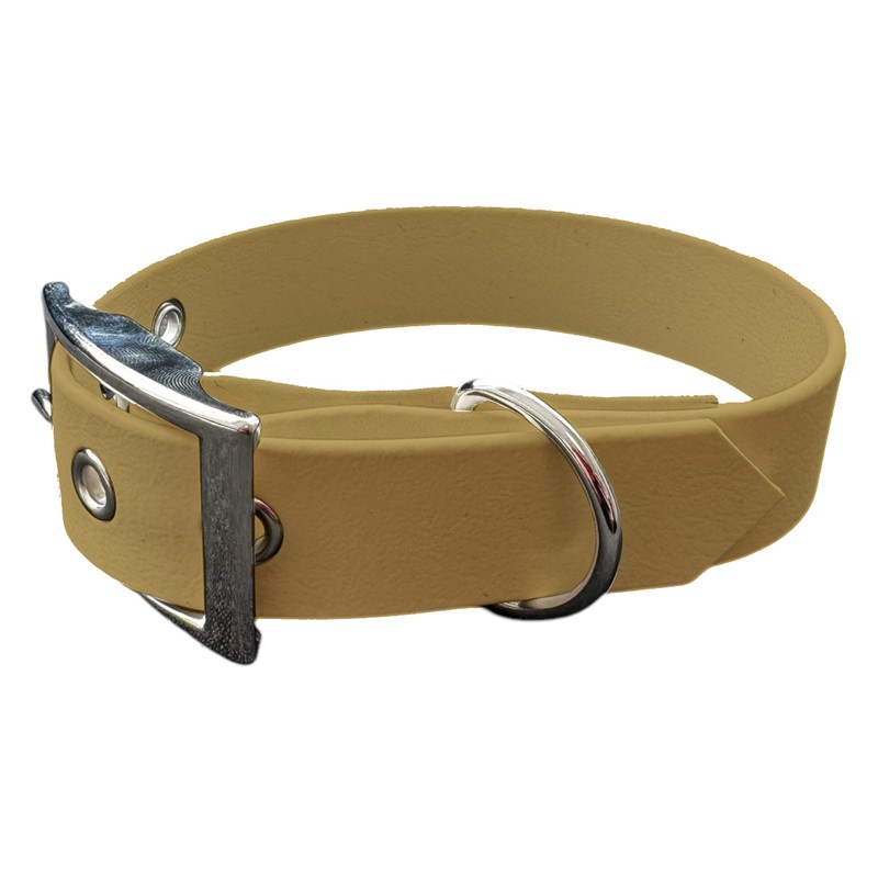 Biothane Dog Collar and Lead Medium Width (35-40 cm, Gold)