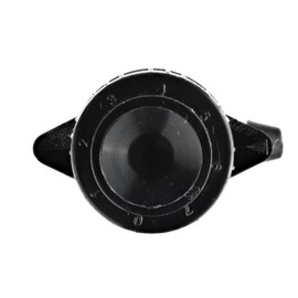 Raindrip R153CT Adjustable Flow Bubbler, Non-Pressure Compensating Emitter, Full-Circle Pattern, Fan Spray, with 1/4-Inch Barbed Inlet on 5-Inch Stake, 3-Pack, Black