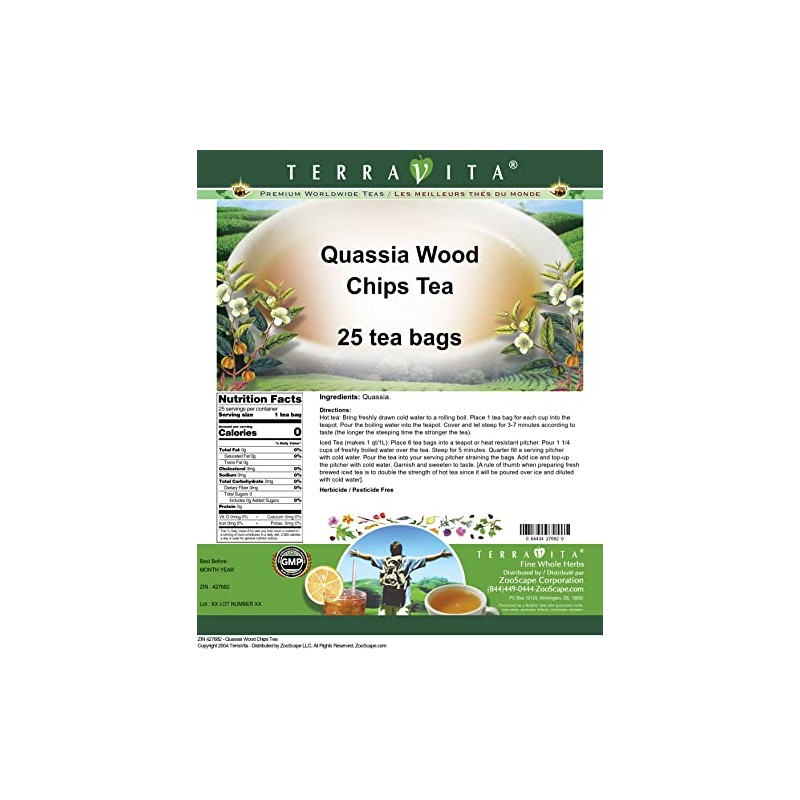 Quassia Wood Chips Tea (25 tea bags, ZIN: 427682)