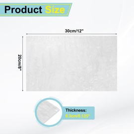 sourcing map 1 Pcs Glitter Pearl Acrylic Sheet,12" x 8" x 1/8" Pearlescent Cast Pmma Plastic Sheets Extruded Translucent Blanks for DIY Art Crafting Laser Cutting & Engraving,White