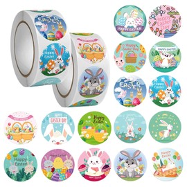 Pegatinas de 1 Pulgada, 2 PCS Etiquetas Adhesivas para Semana Santa, Pegatinas Redondas para Semana Santa, Festivales, Fiestas, Bolsos, Cajas y Sobres,500 Etiquetas por Rollo