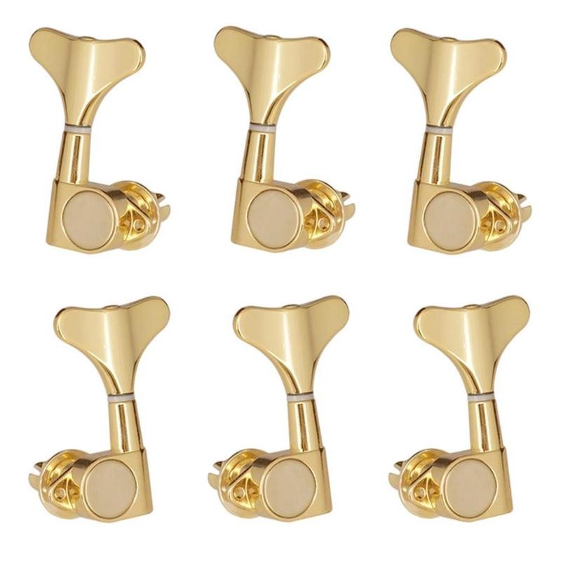 6 Pieces Gold Bass Closed Tuning Pegs Machine Heads for