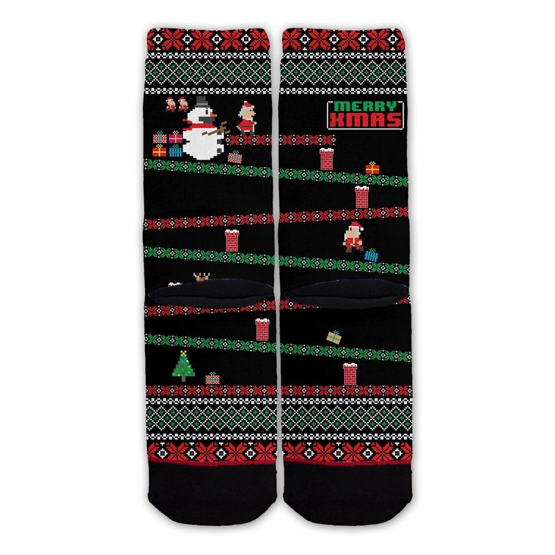 Function - 8-Bit Santa Arcade Ugly Christmas Sweater Black Fashion