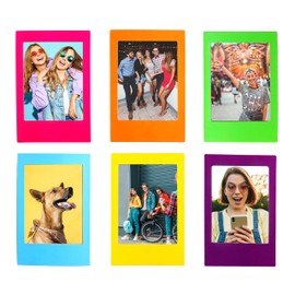 Mustard Rainbow Magnetic Picture Frames, Magnetic Photo Frames, Cute Mini Frames, Magnetic Photo Fridge Magnets Rainbow Colours Set of 6