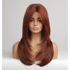 VEBONNY VEBONNY-235 Short Copper Red Bob Wig with Bangs, Synthetic