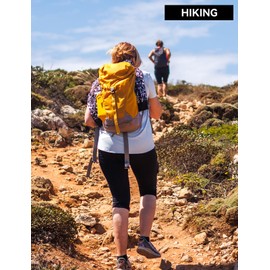 Emlovm Women's Golf Capri Pants with Zipper Pockets Below The Knee Shorts Lightweight Long Hiking Shorts Knee Length, Black, XX-Large