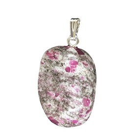 Krio – Ruby Crystals in Field Pat Natural As Pendant with 925 silver eyelet