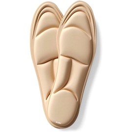 Par De Plantillas De Memoria Diseñadas Para Reducir Fatiga Y Dolor En Pies Tobillos Y Piernas Para Uso Diario Recortables (BEIGE, 23-26)