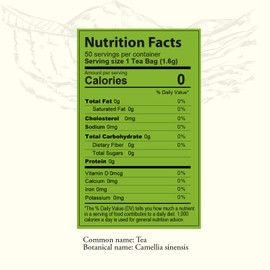 Ceylonzon Premium Ceylon Green Tea Classic Taste 50 Individually Foil-Wrapped Tea Bags, Fresh Rich Flavor of Natural Green Tea Leaves 80g