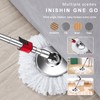 Spin Mop Replacement Handle， 360° Swivel Adjustable, 2 Reinforced Locking