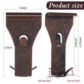 Ripeng 8 Pieces Brick Wall Clips and Hooks for Hanging Outdoors No Drill, Brick Hangers Fit 2-1/4 to 2-3/8 Inch Hooks to Hang Wall Decor, Pictures, Christmas Decorations Hangers (Copper Red)