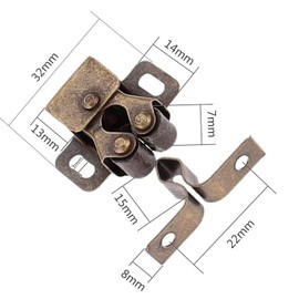 5Pcs Bronze Double Roller Catch Cupboard Cabinet Door Stoppers Damper Buffer Wardrobe Hardware Home Tools