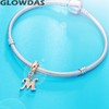 GLOWDAS Rose Gold Letter Charms Initial A-Z Alphabet Beads, 925