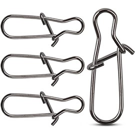 Orootl 100 pieces fishing swivel duolock snaps fish bait hook plug stainless steel 25LB-200LB fishing gear accessory size # 0 ~ # 8