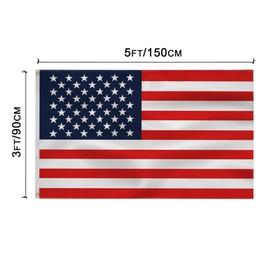 USA FLAG American Flag 3 x 5 FT American Flag USA Flag Indoor/Outdoor Quality Polyester with Vivid Colour Double-Stitched Edges Brass Grommets Decorations