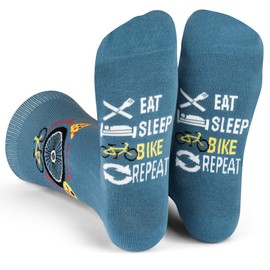 Lavley Eat, Sleep, Bike, Repeat Funny Socks For Men - Novelty Gifts For Cyclists