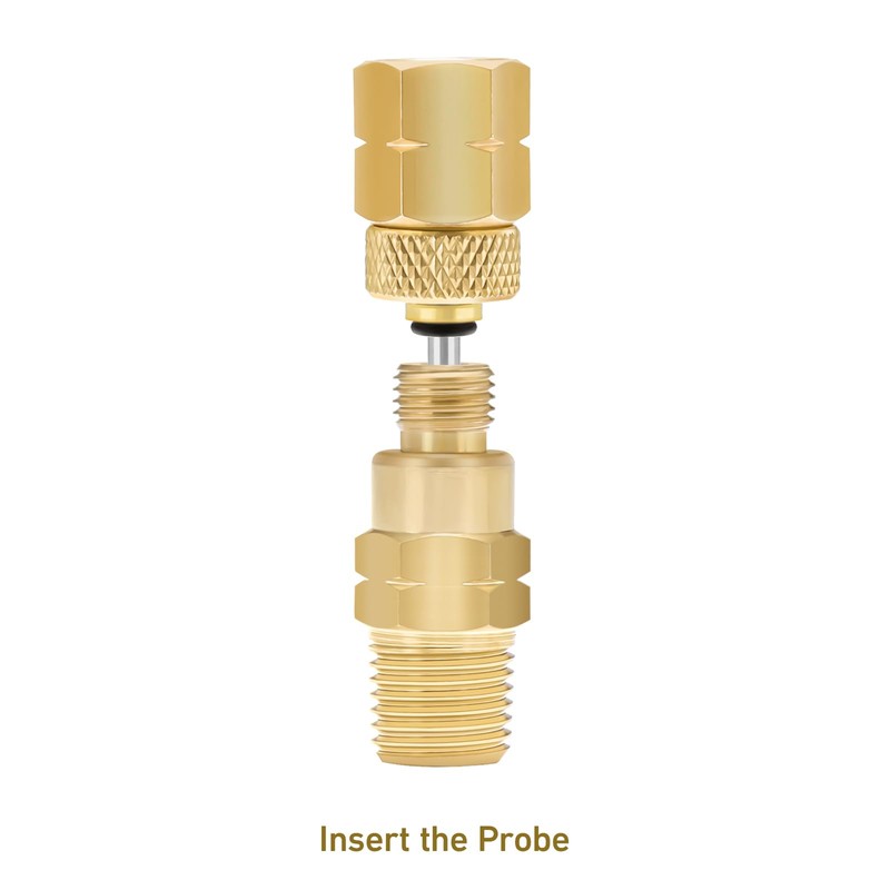 Roastove Brass Gauge Adaptor 1/4 NPT Female,2-1/2 OAL x 1-2/5"
