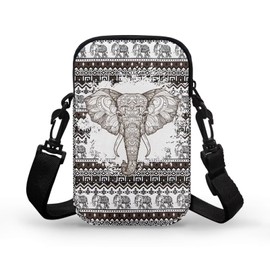YECARYPOD Aztec Elephant Small Crossbody Bags for Women Cute Cell Phone Purses Travel Pouch Shoulder Bag for Teen Girls Mini Key Holder Cross Body Gym Travel Bag