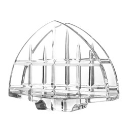 Napkin Holder - Crystal - Standing - Napkin Dispenser - Clear Glass - Hand Cut - 4.25" Height - Made in Europe - by Barski