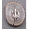 Gold Plated Steel Trident Style Poseidon Brooch Pin 5cm x