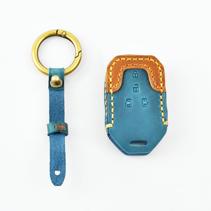 OFFCURVE Honda Key Case, Genuine Leather, 4 Buttons, Key Fob